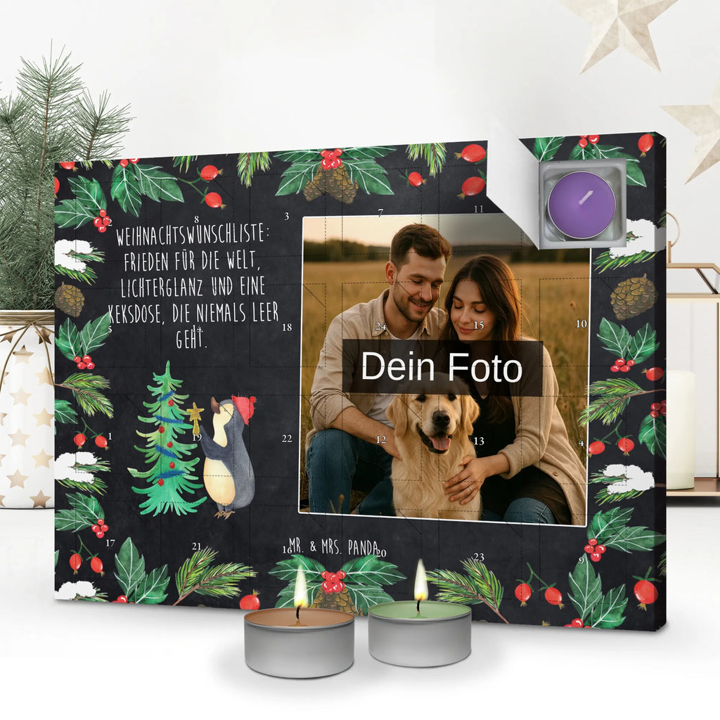 Personalisierter Duftkerzen Foto Adventskalender Pinguin Weihnachtsbaum Personalisierter Duftkerzen Foto Adventskalender, Winter, Weihnachten, Weihnachtsdeko, Nikolaus, Advent, Heiligabend, Wintermotiv, Pinguin