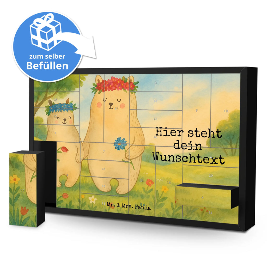 Personalisierter Befüllbarer Adventskalender Bären mit Blumenkranz Design Befüllbarer Adventskalender, Adventskalender Zum Selbst Befüllen, Muttertag, Vatertag, Mama, Papa, Oma, Opa, Familie, Schwester, Bruder, Family, Mutti, Mutter, Beste Mutter, Kinder, Lieblingsmensch, Töchter, Tochter, Kind, Mami, Weltbeste Mama, Geschenk Mama. Muttertag, Vorbild, Bär, Bären, Lieblingsmama