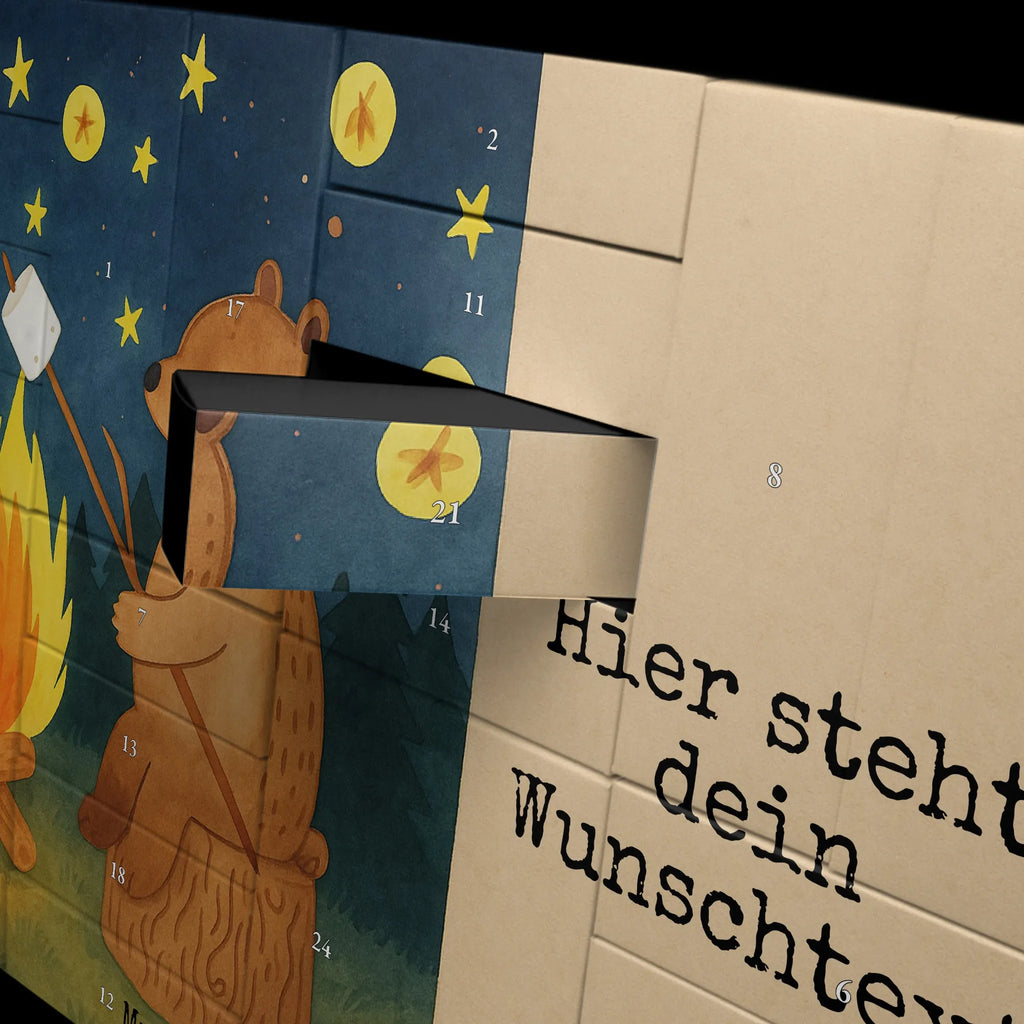 Personalisierter Befüllbarer Adventskalender Bär & Marienkäfer Lagerfeuer Design Befüllbarer Adventskalender, Adventskalender Zum Selbst Befüllen, Teddy, Bär, Teddybär, Lagerfeuer