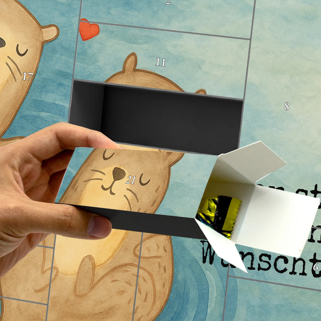 Personalisierter Befüllbarer Adventskalender Otter Hände halten Design Befüllbarer Adventskalender, Adventskalender Zum Selbst Befüllen, Otter, Fischotter, Seeotter, Otter Seeotter See Otter