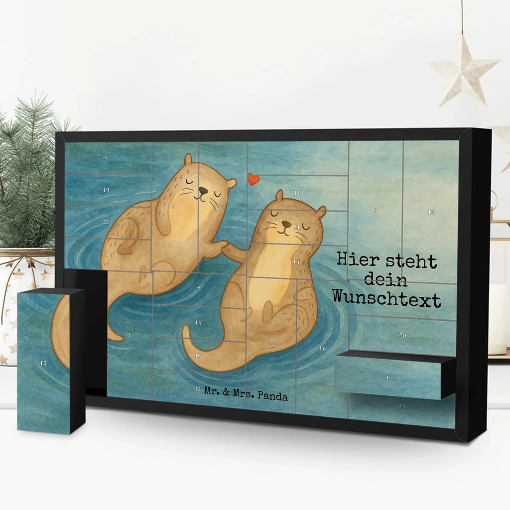 Personalisierter Befüllbarer Adventskalender Otter Hände halten Design Befüllbarer Adventskalender, Adventskalender Zum Selbst Befüllen, Otter, Fischotter, Seeotter, Otter Seeotter See Otter