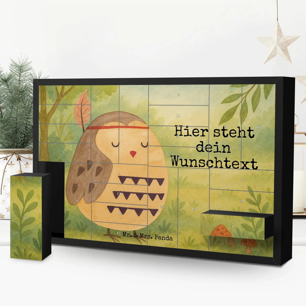 Personalisierter Befüllbarer Adventskalender Eule Federschmuck Design Adventskalender Zum Selbst Befüllen, Befüllbarer Adventskalender, Eule, Owl, Eule Deko, Reisespruch, Das Leben Ist Ein Abenteuer, Federschmuck, Dekoration