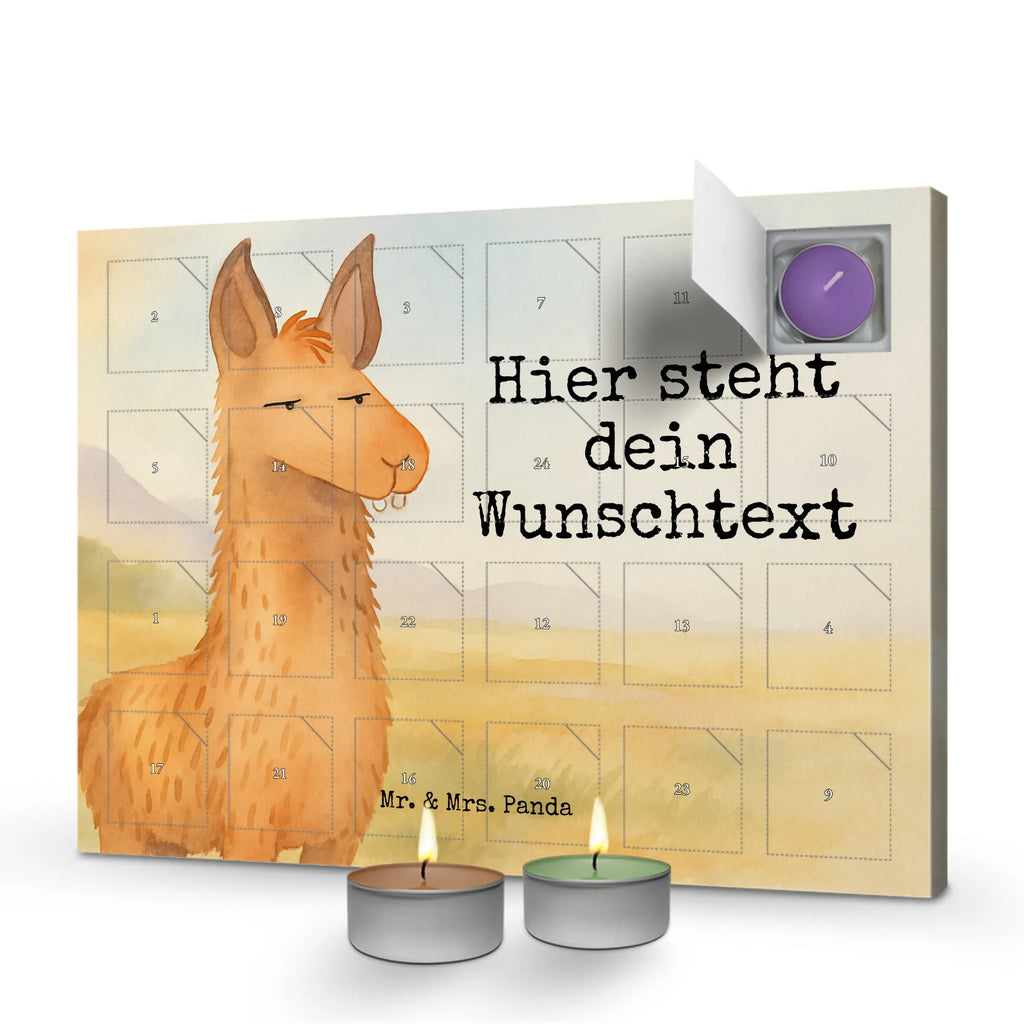 Personalisierter Duftkerzen Adventskalender Lamakopf Genervt Design Personalisierter Duftkerzen Adventskalender, Lama, Alpaka, Chef, Büro, Azubi, Freundin, Genervt sein, Recht haben, Lamas, Beste Freundin, Chefin, Partnerin, Büroalltag