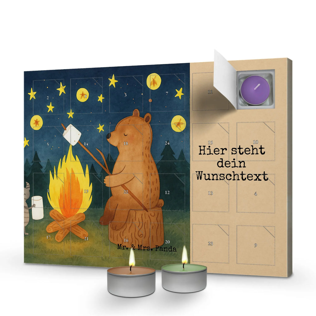 Personalisierter Duftkerzen Adventskalender Bär & Marienkäfer Lagerfeuer Design Personalisierter Duftkerzen Adventskalender, Teddy, Bär, Teddybär, Lagerfeuer