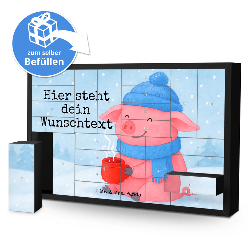 Personalisierter Befüllbarer Adventskalender Schweinchen Glühwein Design Adventskalender Zum Selbst Befüllen, Befüllbarer Adventskalender, Weihnachten, Winter, Weihnachtsdeko, Nikolaus, Advent, Heiligabend, Wintermotiv, Weihnachtsmarkt, Betrunken, Glühwein, Spruch