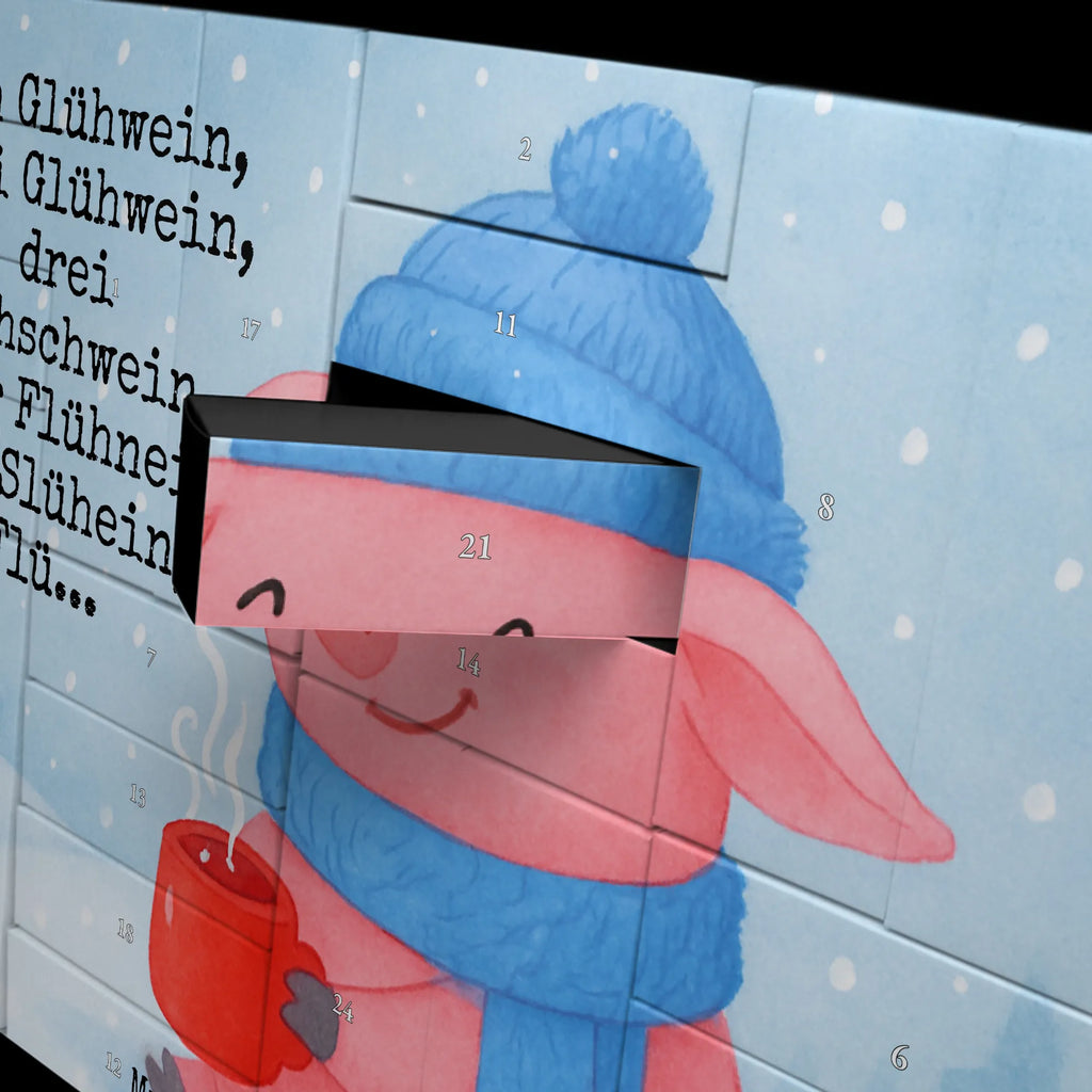 Fillable advent calendar piggy Mulled wine Design Christmas time, snow, saying, Christmas market, mulled wine, drunk