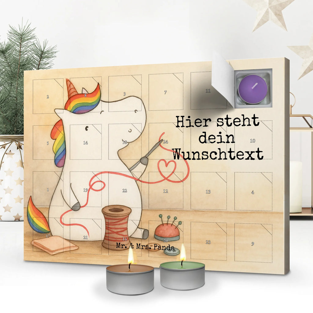 Personalisierter Duftkerzen Adventskalender Einhorn Näherin Design Personalisierter Duftkerzen Adventskalender, Unicorn, Einhorn, Einhörner, Einhorn Deko, Basteln, Näherin, Freundin, Nähen, Mädchen, Häkeln, Nähzimmer, Stricken