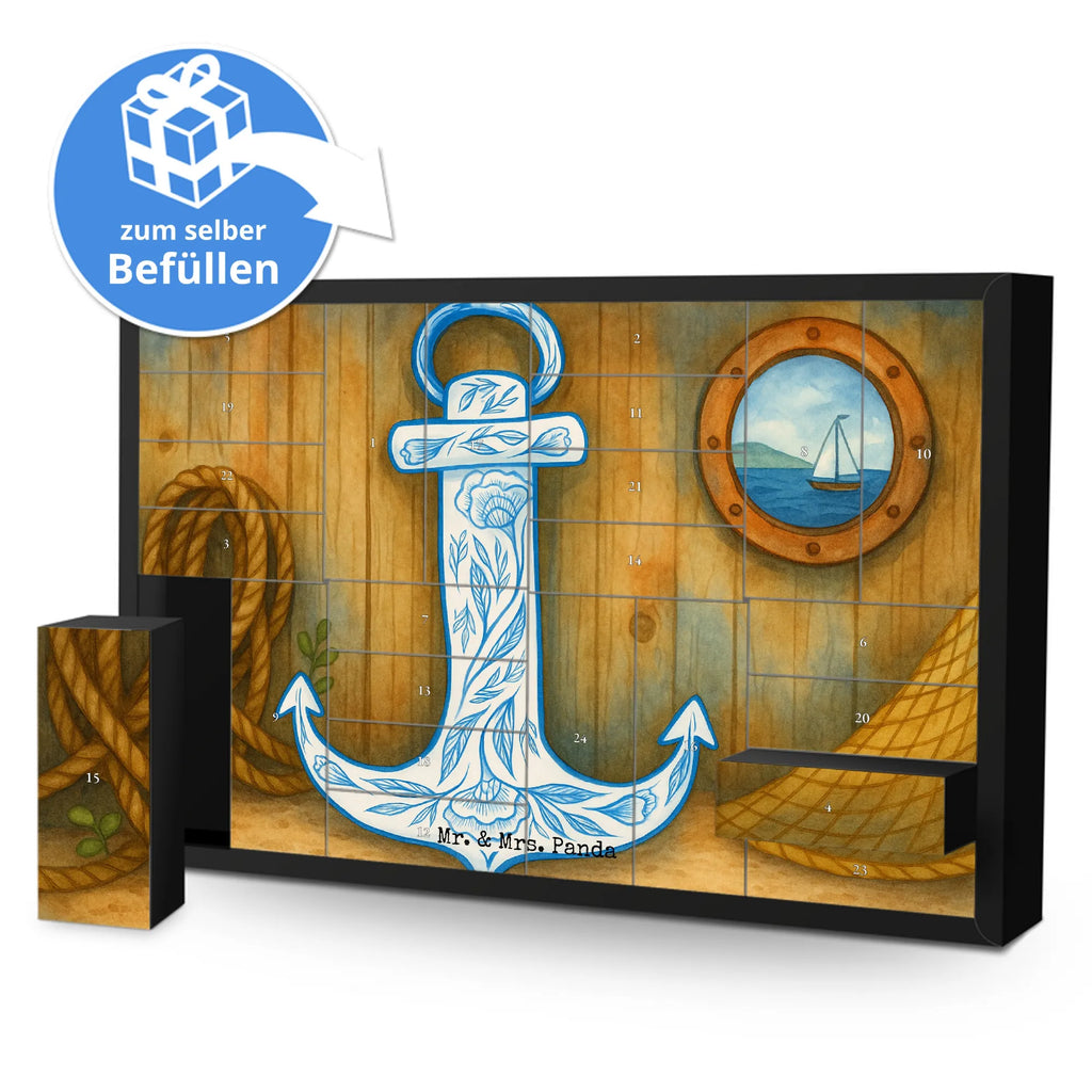 Fillable advent calendar anchor Blue Design card, gift ideas, gifts, small animals, cute, cute animal motives, hand drawn, funny sayings, good mood, special gifts, animal lover