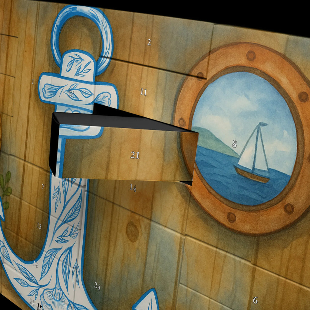 Fillable advent calendar anchor Blue Design card, gift ideas, gifts, small animals, cute, cute animal motives, hand drawn, funny sayings, good mood, special gifts, animal lover