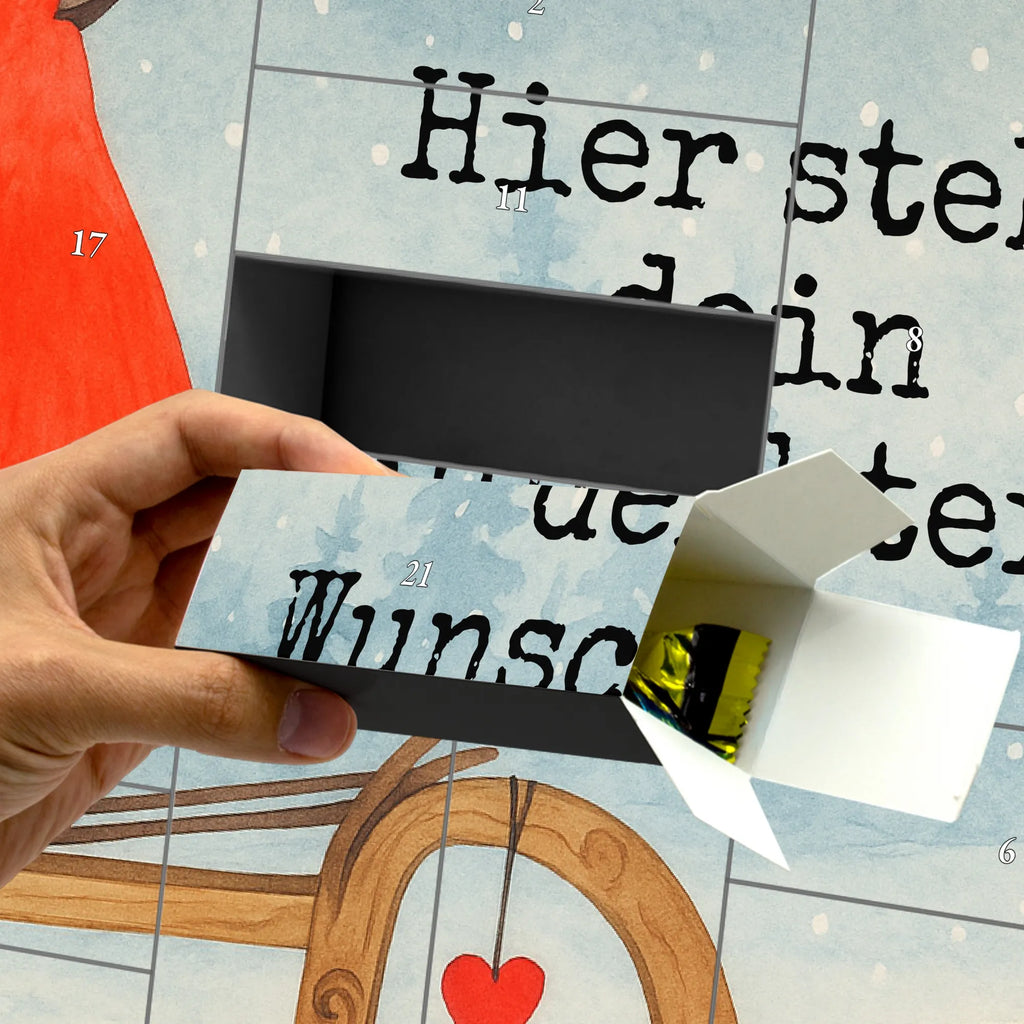 Personalisierter Befüllbarer Adventskalender Rotkehlchen Schlitten Design Adventskalender Zum Selbst Befüllen, Befüllbarer Adventskalender, Weihnachten, Winter, Weihnachtsdeko, Nikolaus, Advent, Heiligabend, Wintermotiv, Schlitten, Vogel