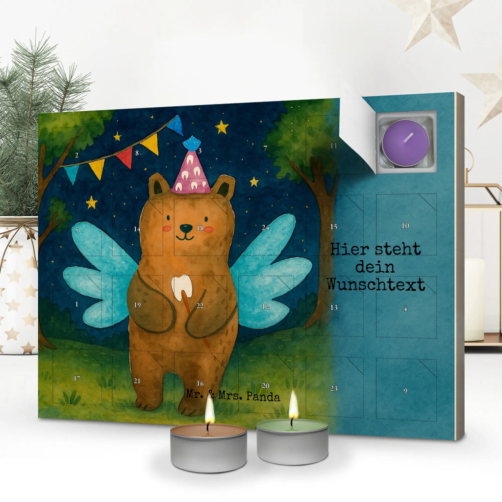 Personalisierter Duftkerzen Adventskalender Bär Zahnfee Design Personalisierter Duftkerzen Adventskalender, Teddy, Bär, Teddybär, Milchzahn, Zahnfee, Fee, Erster Zahn