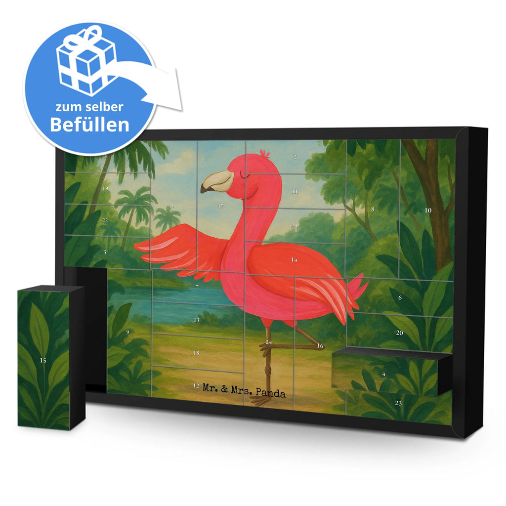 Fillable advent calendar flamingo yoga Design children, gifts, gift idea, funny sayings, pink bird, bird of paradise, red, flamingo decoration, gift pink, adults, flamingo fans, vacation, unusual gifts in pink, pink gifts, girls gifts, small gifts, Caribbean feeling, deep relaxation, agitation, relaxation, mindfulness, bird, anger, yoga exercise
