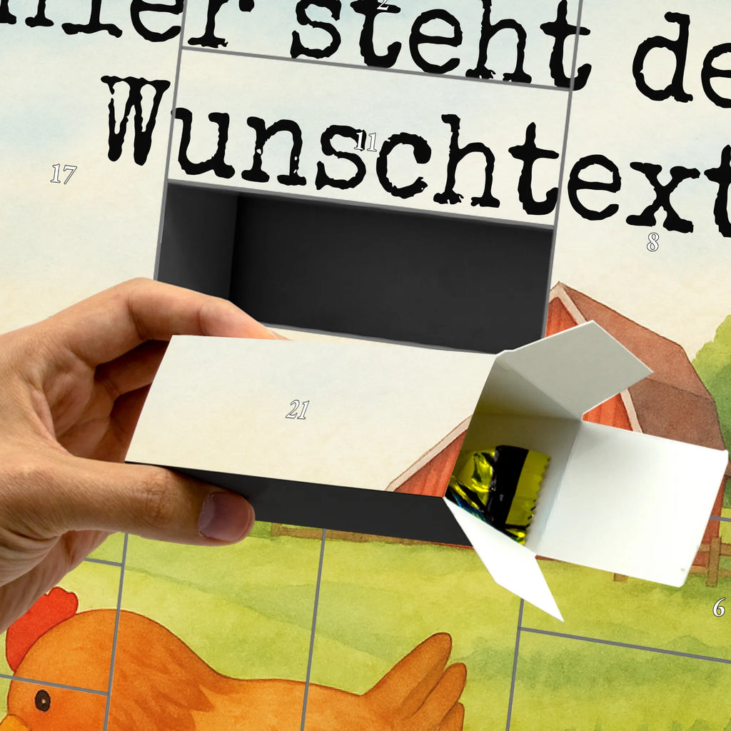 Personalisierter Befüllbarer Adventskalender Hahn Korn Design Adventskalender Zum Selbst Befüllen, Befüllbarer Adventskalender, Bauernhof, Hoftiere, Landwirt, Landwirtin, Eier, Korn, Hahn, Natur, Henne