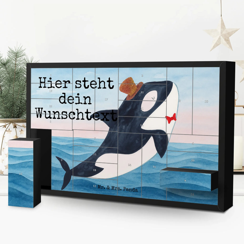 Personalisierter Befüllbarer Adventskalender Orca Zylinder Design Adventskalender Zum Selbst Befüllen, Befüllbarer Adventskalender, Meer, Urlaub, Meerestiere, Feier, Geburtstag, Glitzer, Fest, Narwal, Glitter, Glückwunsch, Konfetti, Orca, Fete