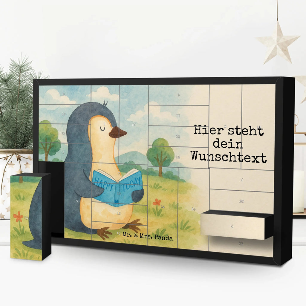 Personalisierter Befüllbarer Adventskalender Pinguin Buch Design Befüllbarer Adventskalender, Adventskalender Zum Selbst Befüllen, Pinguin, Buch, Nichtstun, Faulenzen, Lesen, Urlaub, Freizeit, Bücherwurm, Pinguine, Ferien