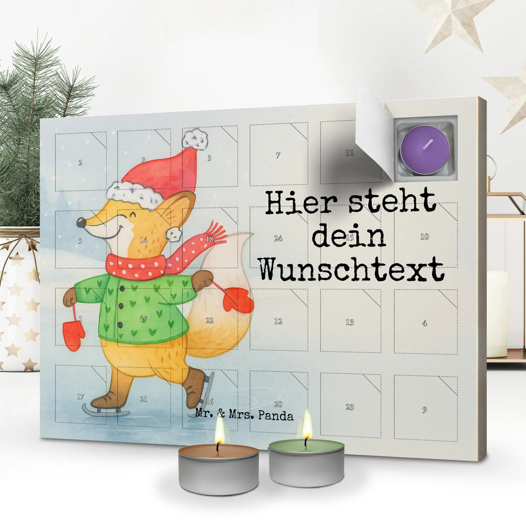 Personalisierter Duftkerzen Adventskalender Fuchs  Schlittschuhe Design Personalisierter Duftkerzen Adventskalender, Weihnachten, Winter, Weihnachtsdeko, Nikolaus, Advent, Heiligabend, Wintermotiv, Tannenbaum, Weihnachtstage, Weihnachtsbaum, Weihnachtszeit, Weihnachtsmann