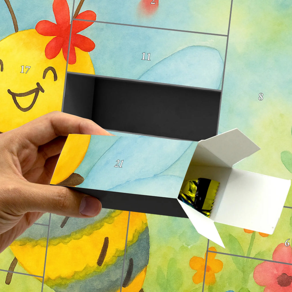 Fillable advent calendar bee flower Design wasp, bumblebee