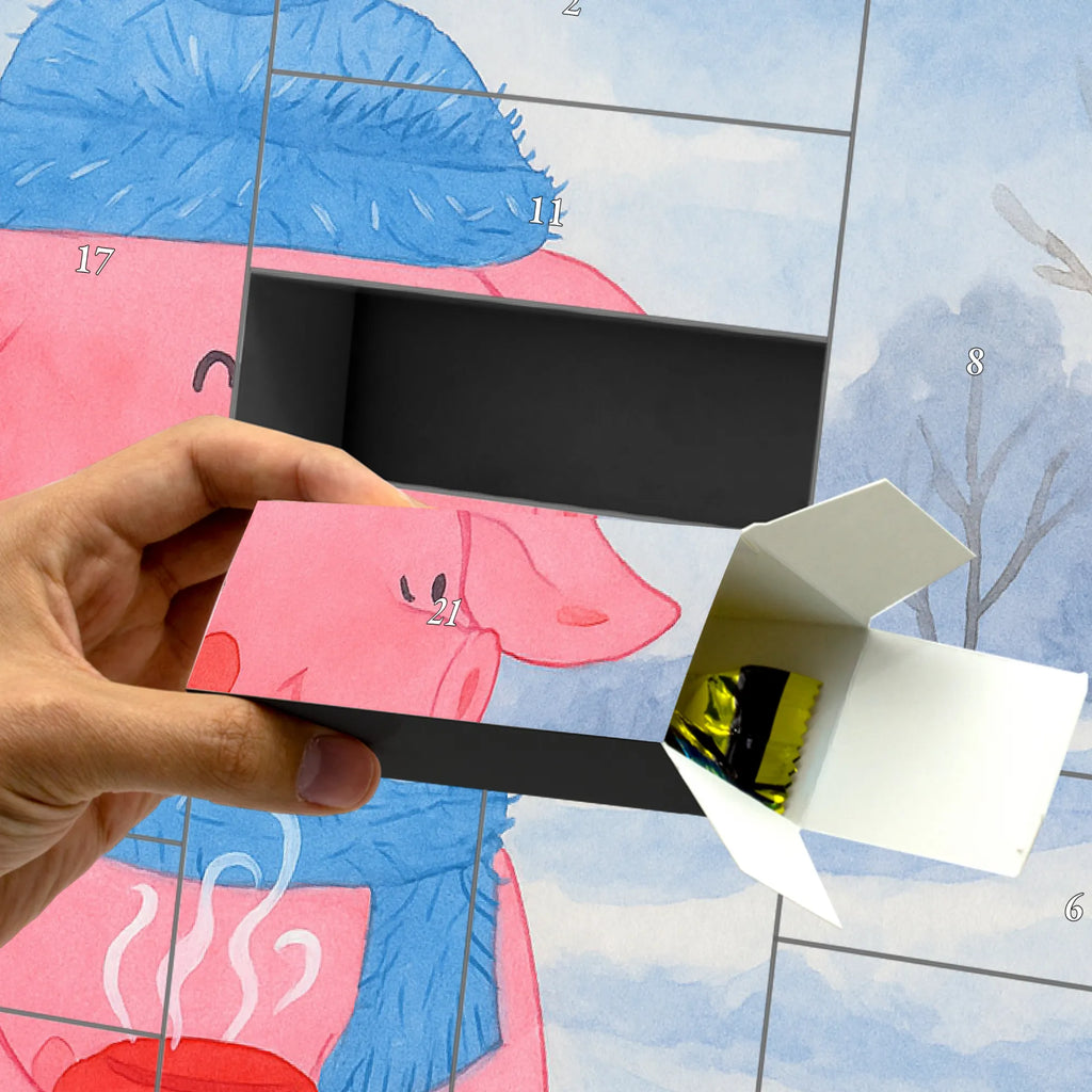 Fillable advent calendar piggy Mulled wine Design Christmas time, snow, saying, Christmas market, mulled wine, drunk