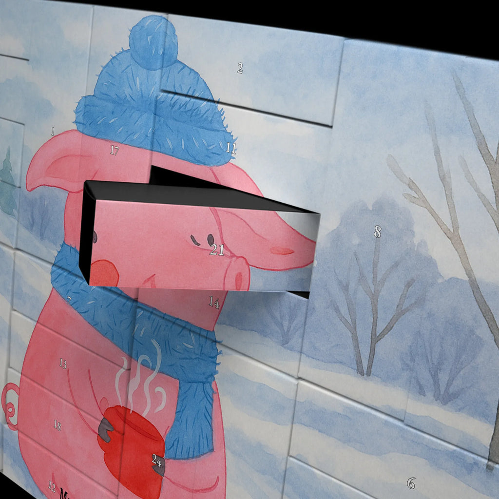 Fillable advent calendar piggy Mulled wine Design Christmas time, snow, saying, Christmas market, mulled wine, drunk