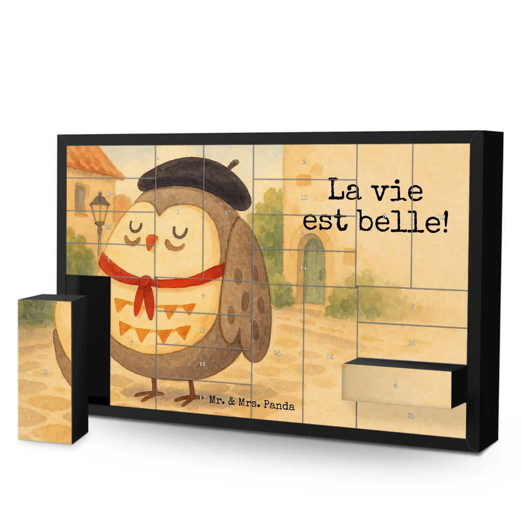 Fillable advent calendar Owl France Design gift ideas, birthday present, forest animal, bird, nocturnal, illustrated, romantic gift, owl decor, Life is beautiful, Say beautiful, Owls, France, Owl decoration, Say French