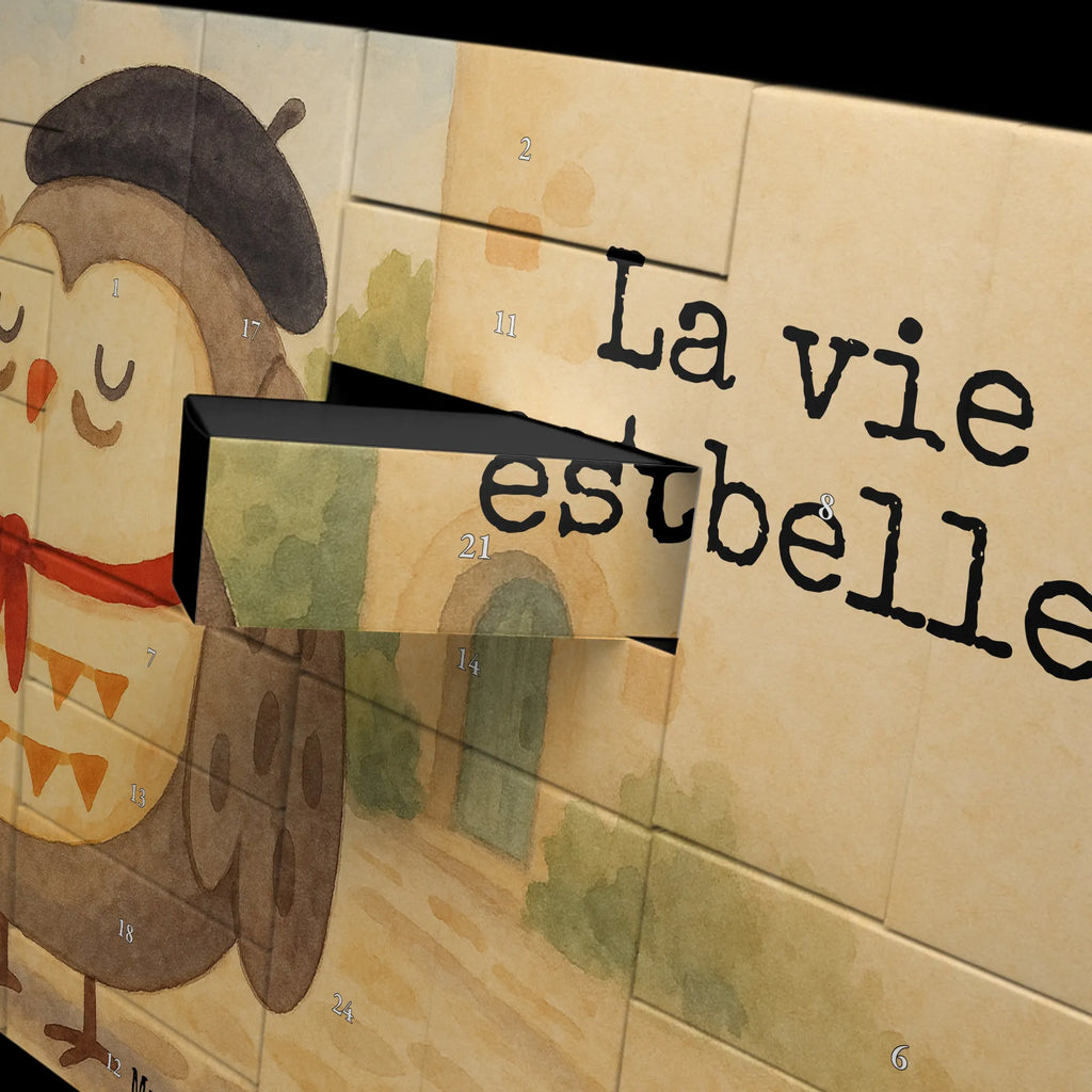 Fillable advent calendar Owl France Design gift ideas, birthday present, forest animal, bird, nocturnal, illustrated, romantic gift, owl decor, Life is beautiful, Say beautiful, Owls, France, Owl decoration, Say French