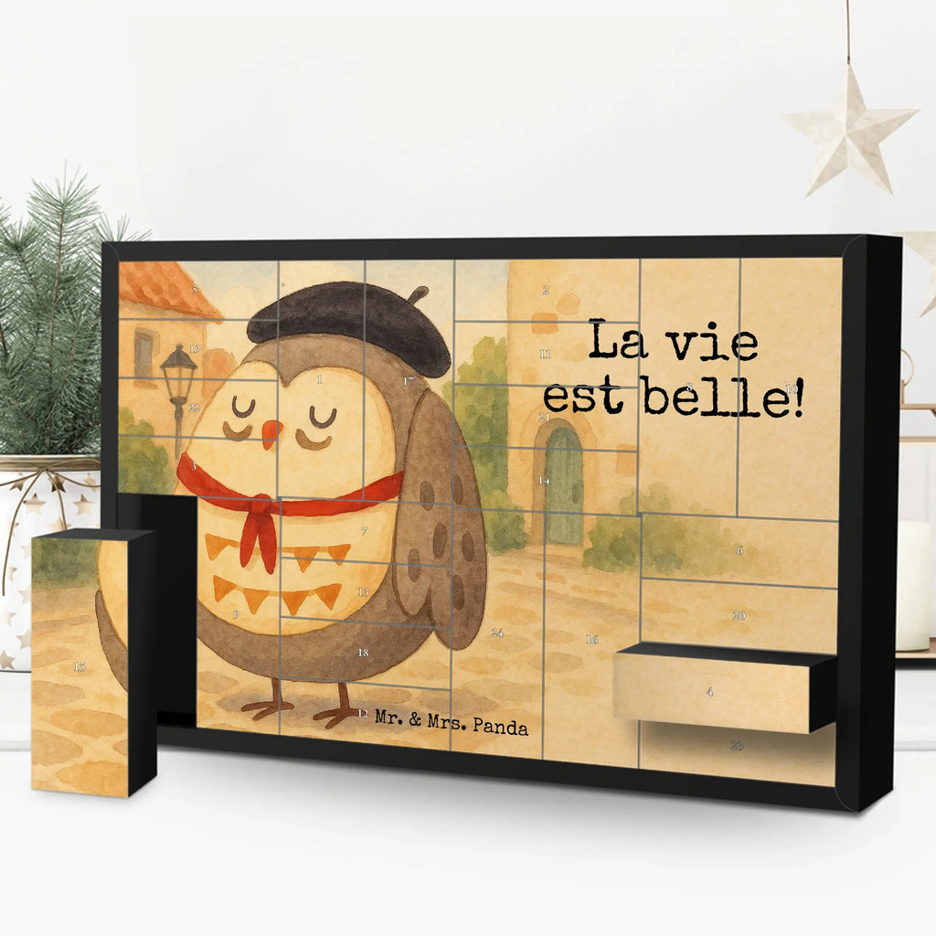 Fillable advent calendar Owl France Design gift ideas, birthday present, forest animal, bird, nocturnal, illustrated, romantic gift, owl decor, Life is beautiful, Say beautiful, Owls, France, Owl decoration, Say French