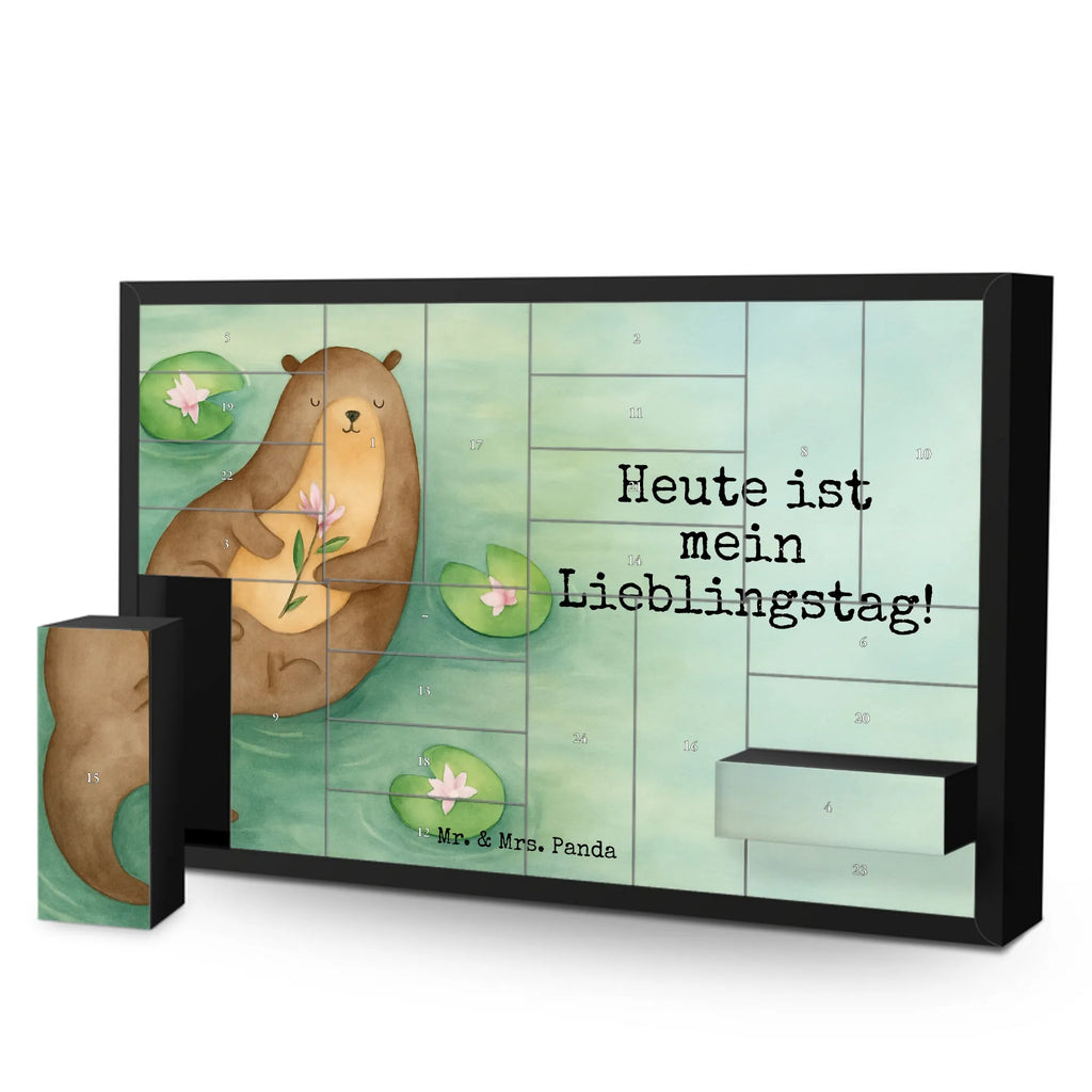 Fillable advent calendar otter Water Lily Design animal lover, marten, sea otter, European otter, water mammal, aquatic animal, baby otter, predator, water, otter gifts, gift ideas for animal lovers, animal, mammal, water animal, gifts for people in love