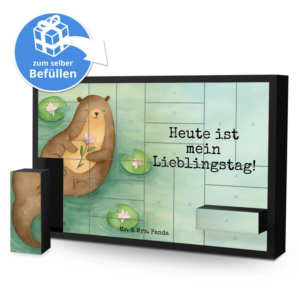 Fillable advent calendar otter Water Lily Design animal lover, marten, sea otter, European otter, water mammal, aquatic animal, baby otter, predator, water, otter gifts, gift ideas for animal lovers, animal, mammal, water animal, gifts for people in love