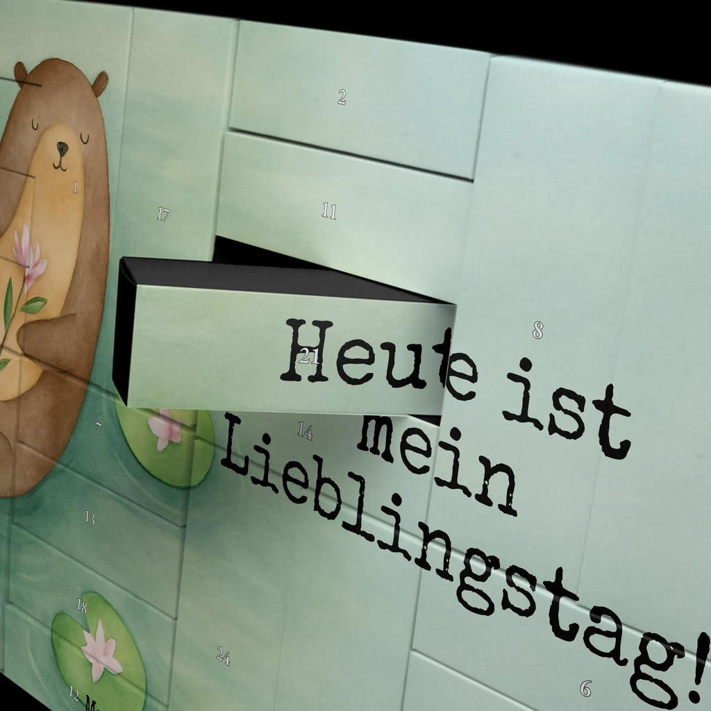 Fillable advent calendar otter Water Lily Design animal lover, marten, sea otter, European otter, water mammal, aquatic animal, baby otter, predator, water, otter gifts, gift ideas for animal lovers, animal, mammal, water animal, gifts for people in love