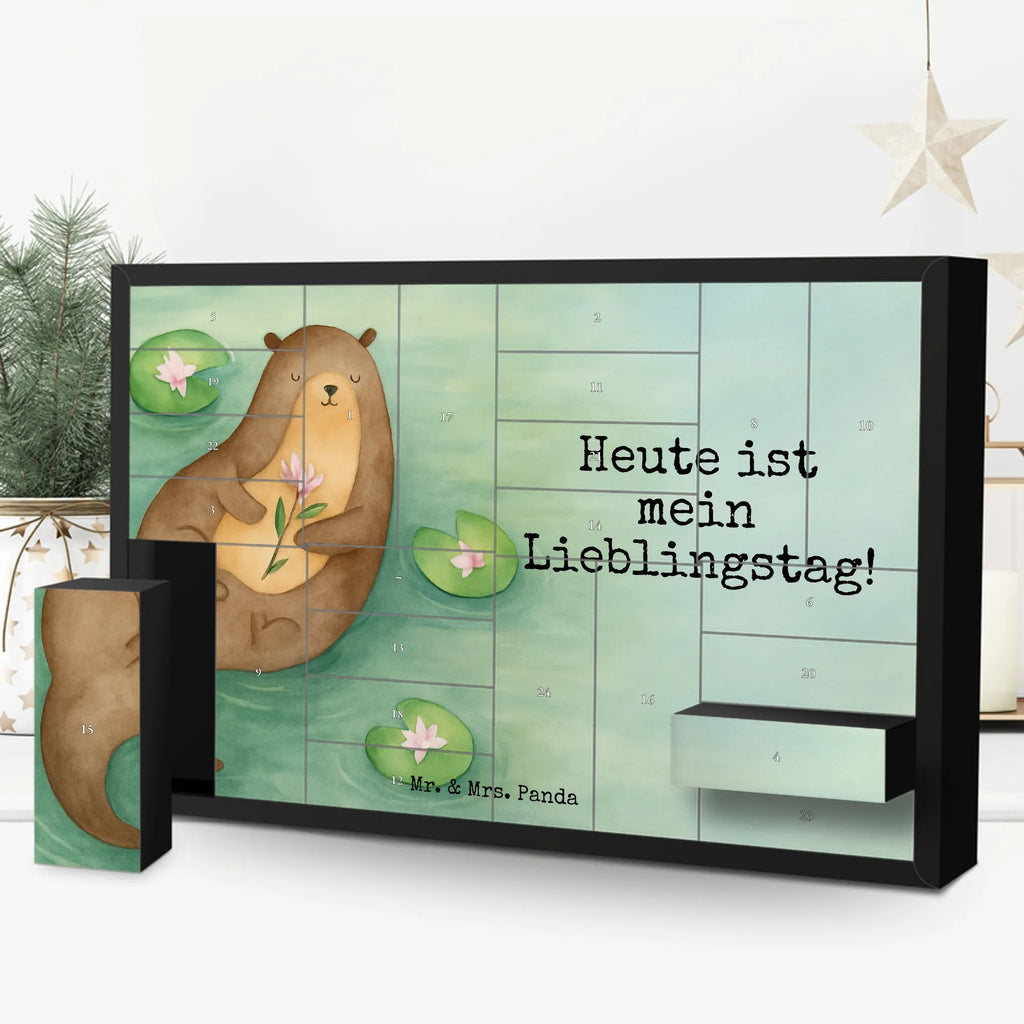 Fillable advent calendar otter Water Lily Design animal lover, marten, sea otter, European otter, water mammal, aquatic animal, baby otter, predator, water, otter gifts, gift ideas for animal lovers, animal, mammal, water animal, gifts for people in love