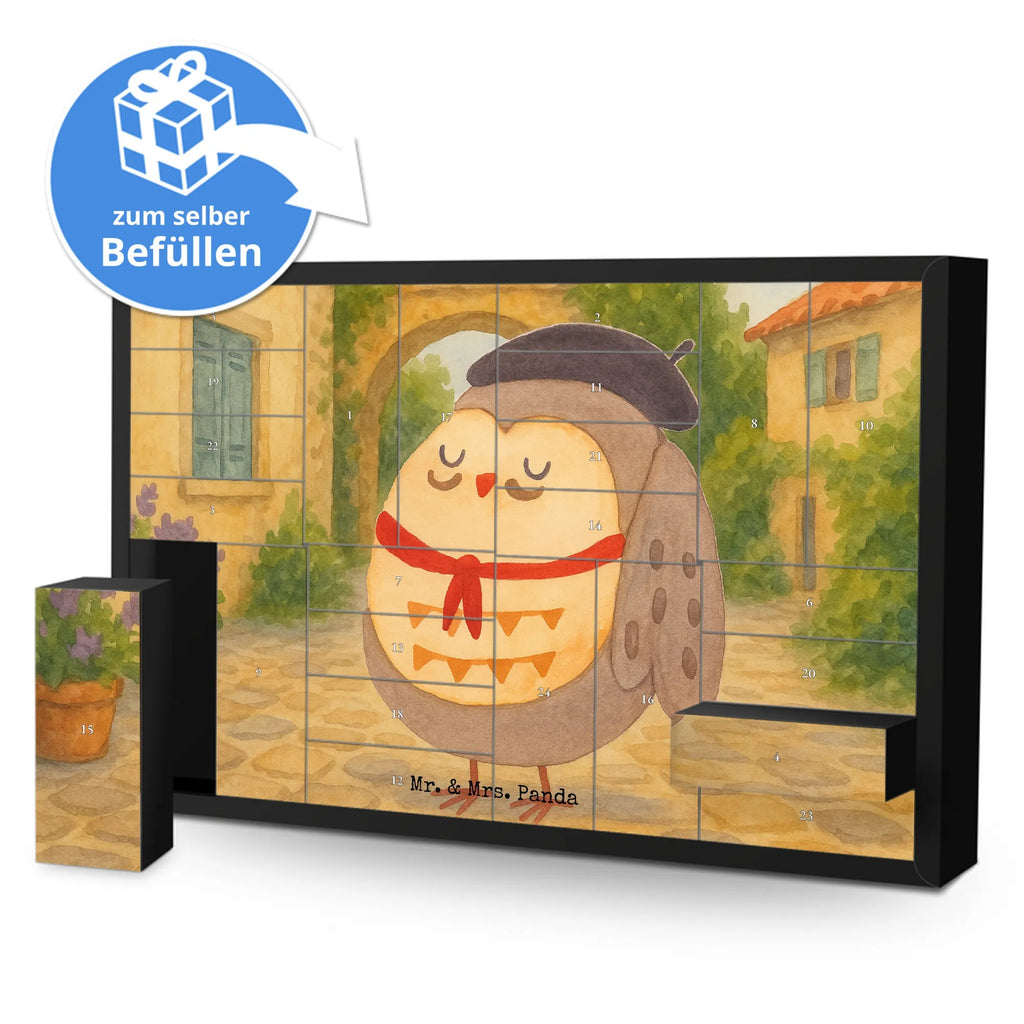 Fillable advent calendar Owl France Design gift ideas, birthday present, forest animal, bird, nocturnal, illustrated, romantic gift, owl decor, Life is beautiful, Say beautiful, Owls, France, Owl decoration, Say French