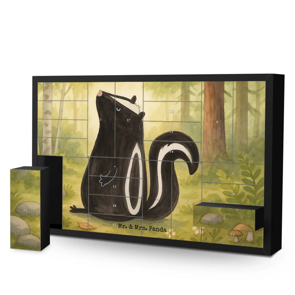 Fillable advent calendar skunk Sit Design stinky, wild animal, predator, law, know-it-all