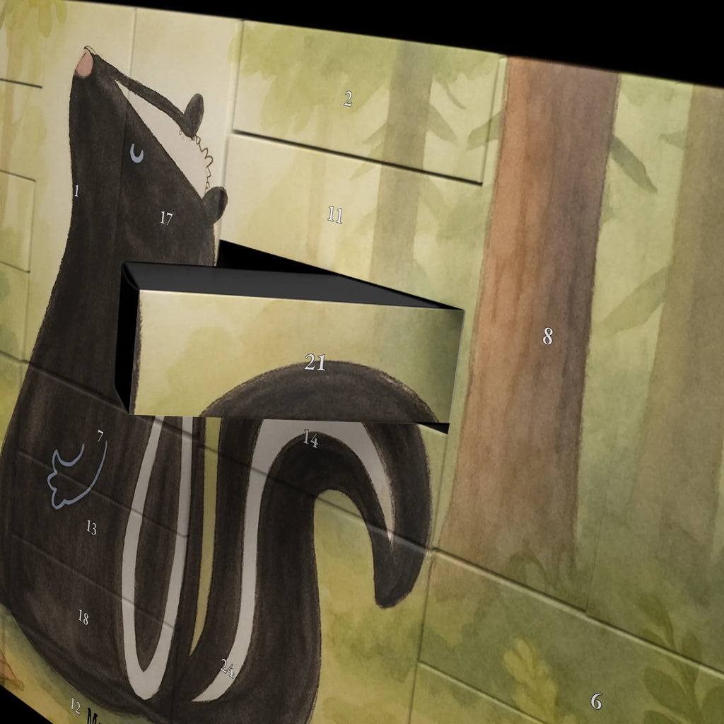 Fillable advent calendar skunk Sit Design stinky, wild animal, predator, law, know-it-all