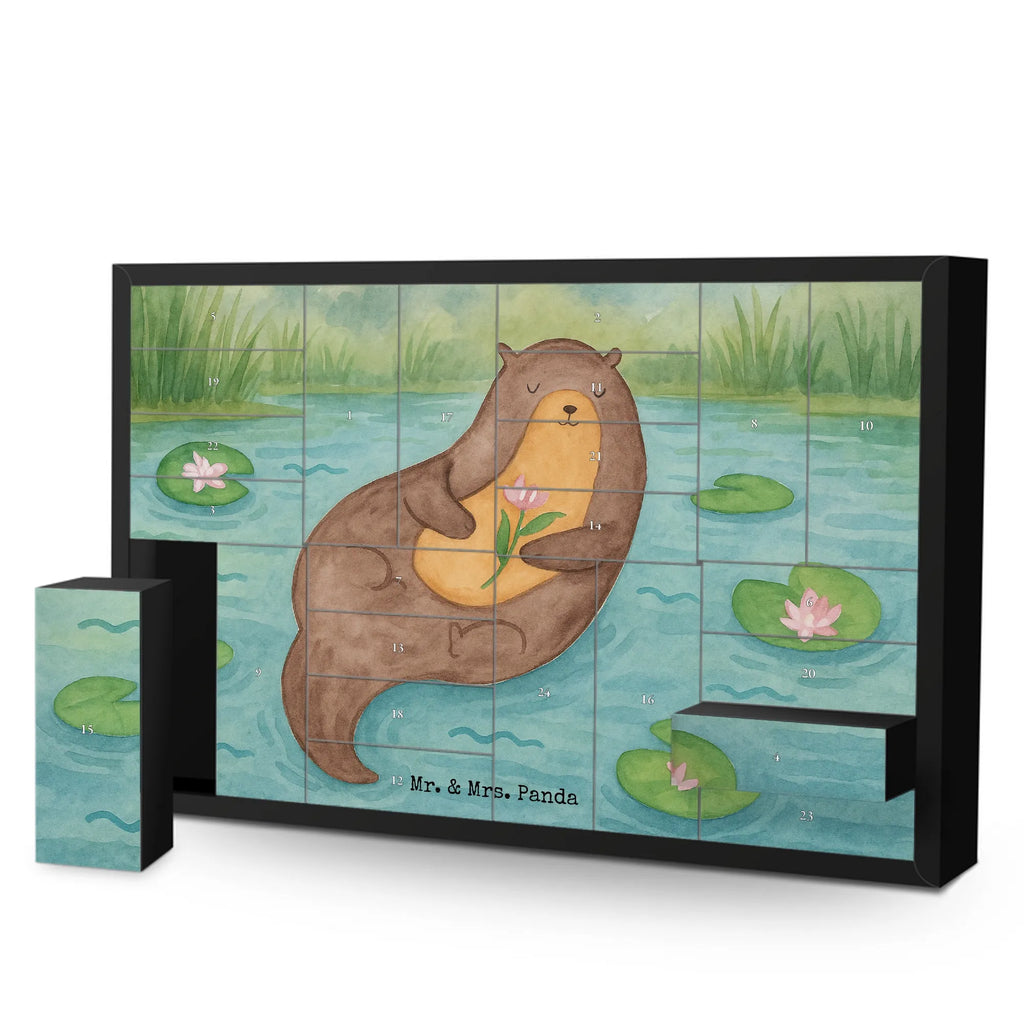 Fillable advent calendar otter Water Lily Design animal lover, marten, sea otter, European otter, water mammal, aquatic animal, baby otter, predator, water, otter gifts, gift ideas for animal lovers, animal, mammal, water animal, gifts for people in love