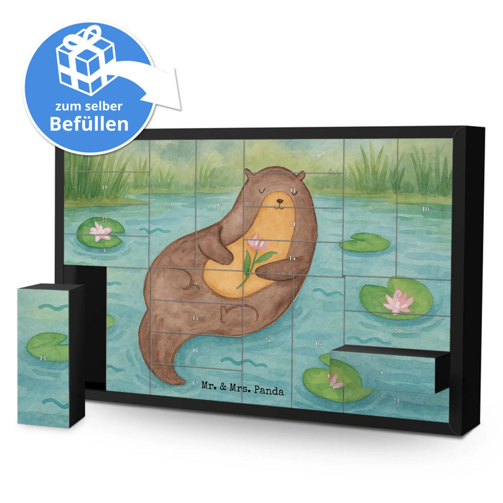 Fillable advent calendar otter Water Lily Design animal lover, marten, sea otter, European otter, water mammal, aquatic animal, baby otter, predator, water, otter gifts, gift ideas for animal lovers, animal, mammal, water animal, gifts for people in love