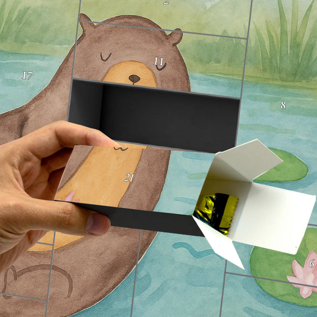 Fillable advent calendar otter Water Lily Design animal lover, marten, sea otter, European otter, water mammal, aquatic animal, baby otter, predator, water, otter gifts, gift ideas for animal lovers, animal, mammal, water animal, gifts for people in love