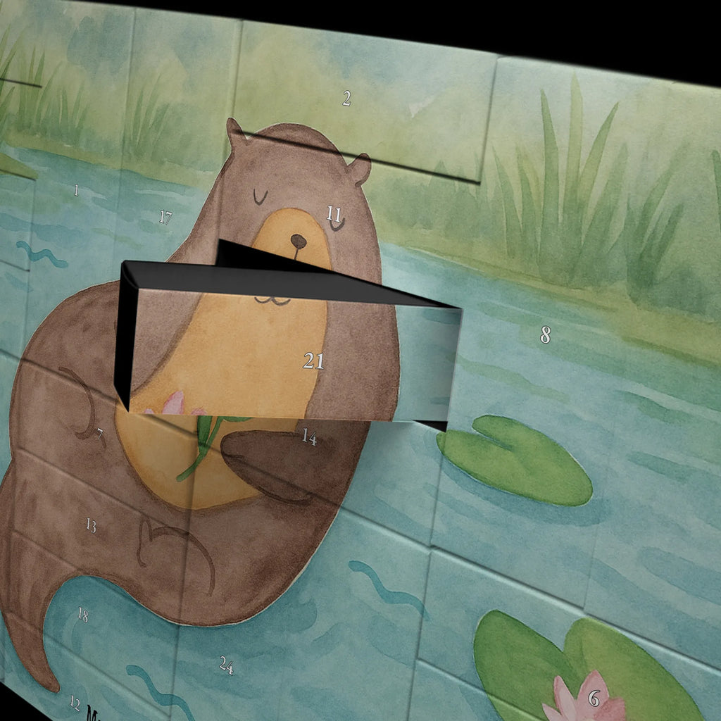 Fillable advent calendar otter Water Lily Design animal lover, marten, sea otter, European otter, water mammal, aquatic animal, baby otter, predator, water, otter gifts, gift ideas for animal lovers, animal, mammal, water animal, gifts for people in love
