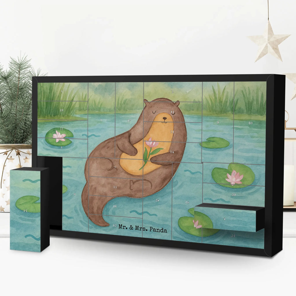 Fillable advent calendar otter Water Lily Design animal lover, marten, sea otter, European otter, water mammal, aquatic animal, baby otter, predator, water, otter gifts, gift ideas for animal lovers, animal, mammal, water animal, gifts for people in love