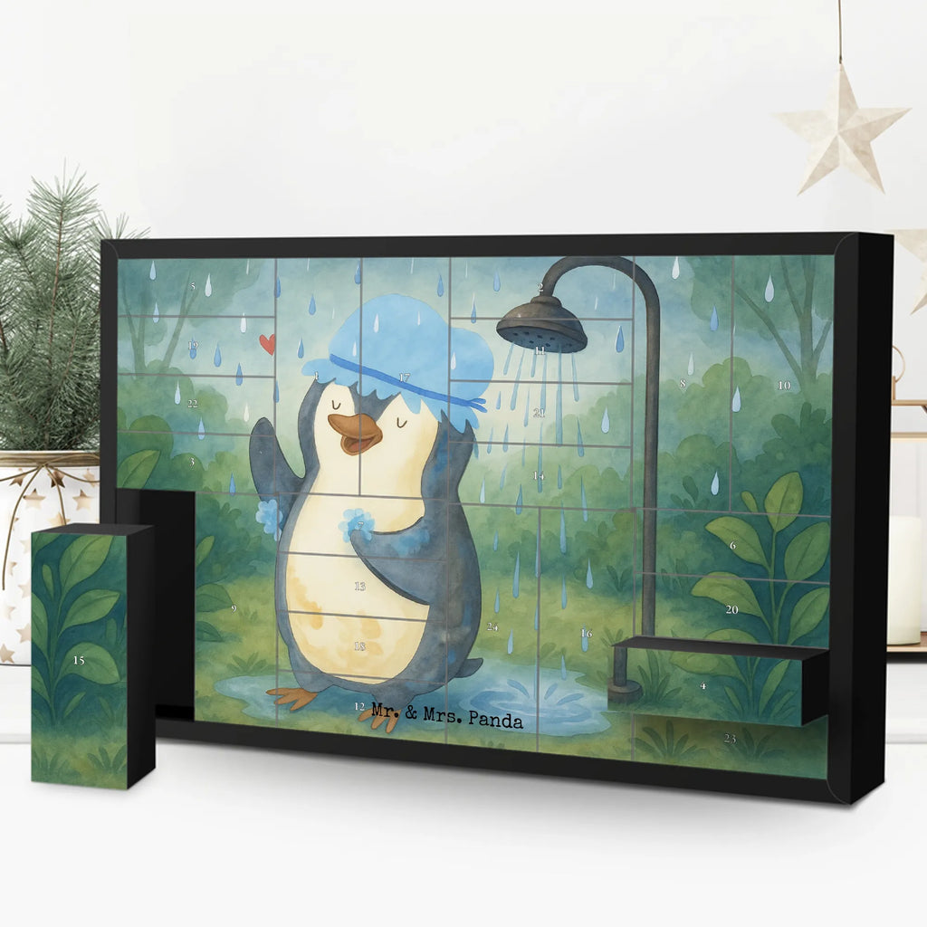 Fillable advent calendar Penguin have a shower Design North Pole, Penguins, shower, being happy, new beginning, new start, penguins, life motto
