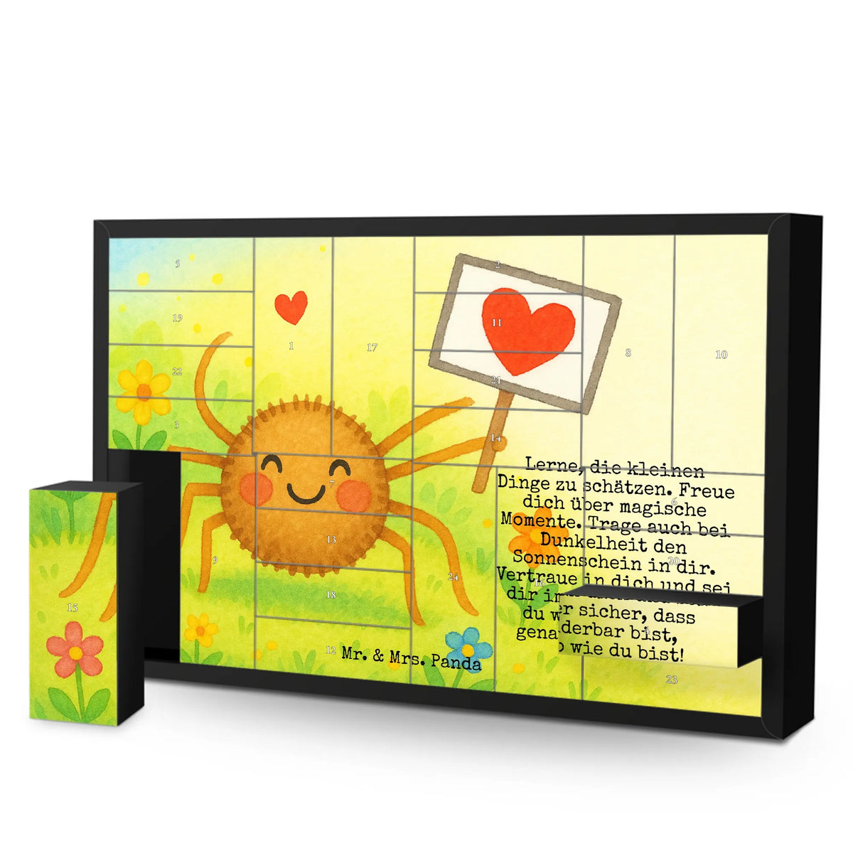 Befüllbarer Adventskalender Spinne Agathe Motivation Design selbstbefüllbarer adventskalender, Geschenkekalender, Schachtel Adventskalender, Kalender Zum Befüllen, Adventskalender Schachtel, Bastel Adventskalender, Weihnachtskalender, Diy Adventskalender, Leerer Adventskalender, Adventskalender Box, Adventskalender, diy weihnachtskalender, Spinne Agathe, Spinne, Agathe, Videos, Merchandise, Dankeschön, Liebe, Motivation, Glück, Vertrauen