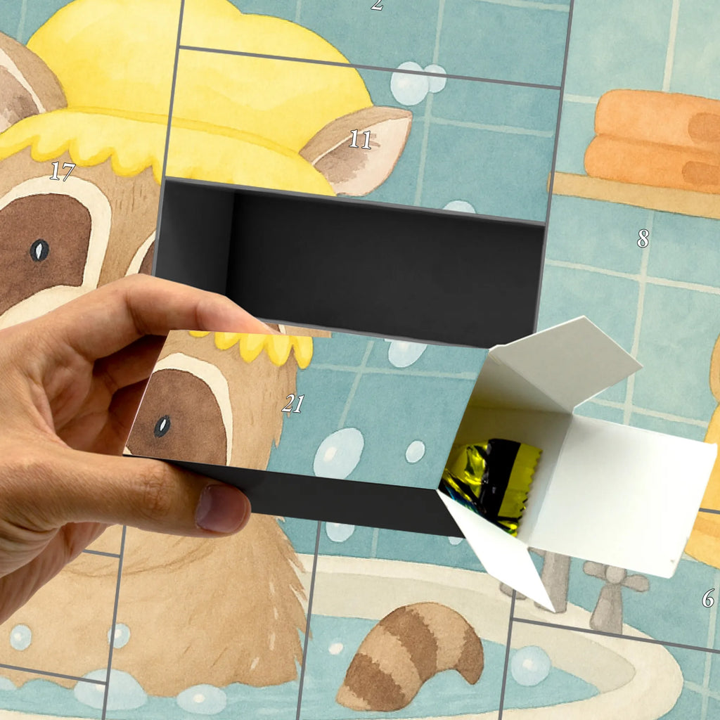 Fillable advent calendar Raccoon Design card, gift ideas, gifts, small animals, cute, cute animal motives, hand drawn, funny sayings, good mood, special gifts, animal lover, wash, daydreaming, soap bubbles, raccoon