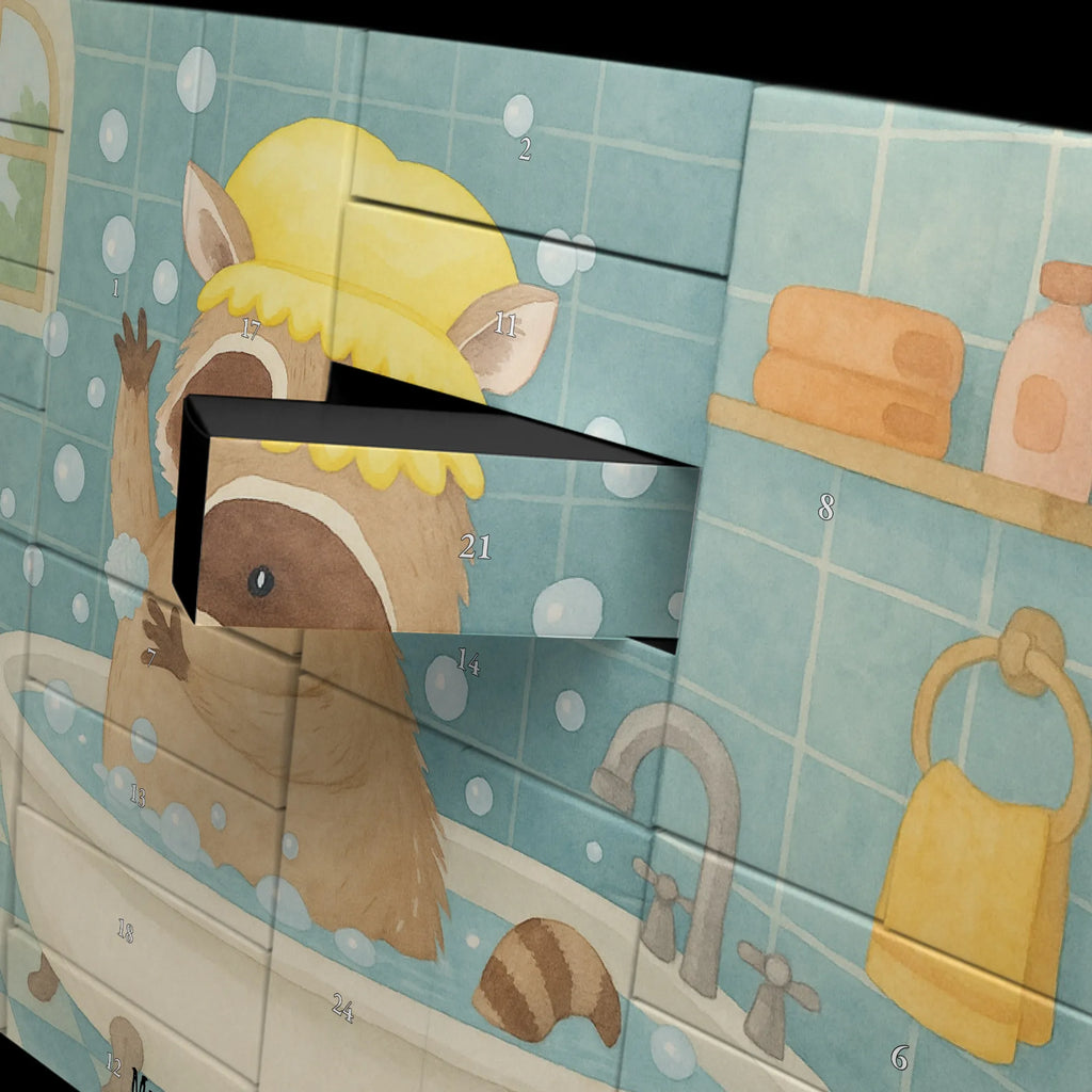 Fillable advent calendar Raccoon Design card, gift ideas, gifts, small animals, cute, cute animal motives, hand drawn, funny sayings, good mood, special gifts, animal lover, wash, daydreaming, soap bubbles, raccoon