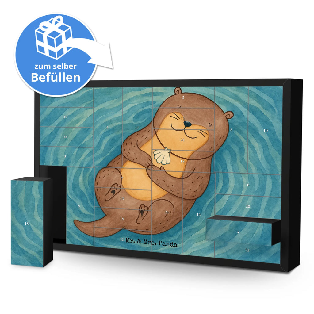 Fillable advent calendar otter shell Design animal lover, marten, sea otter, European otter, water mammal, aquatic animal, baby otter, predator, water, otter gifts, gift ideas for animal lovers, animal, mammal, water animal, gifts for people in love, brooding, daydreaming, otter love, dreaming