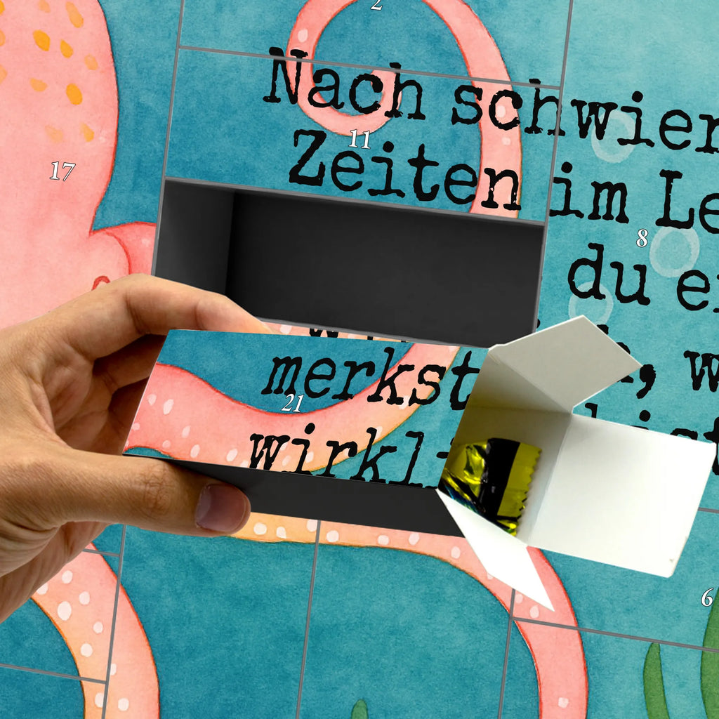 Fillable advent calendar Squid Design card, gift ideas, gifts, small animals, cute, cute animal motives, hand drawn, funny sayings, good mood, special gifts, animal lover, arms, ocean, sea animal, water, squid, octopus