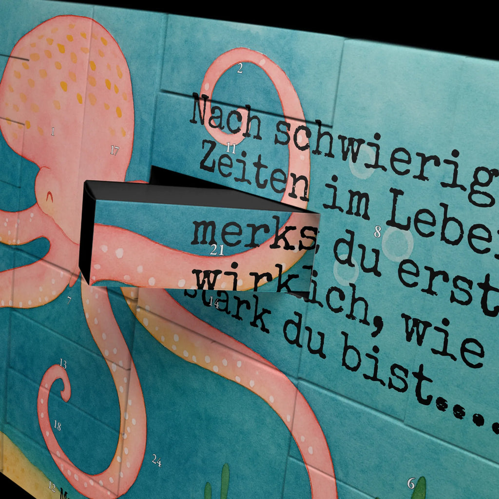Fillable advent calendar Squid Design card, gift ideas, gifts, small animals, cute, cute animal motives, hand drawn, funny sayings, good mood, special gifts, animal lover, arms, ocean, sea animal, water, squid, octopus