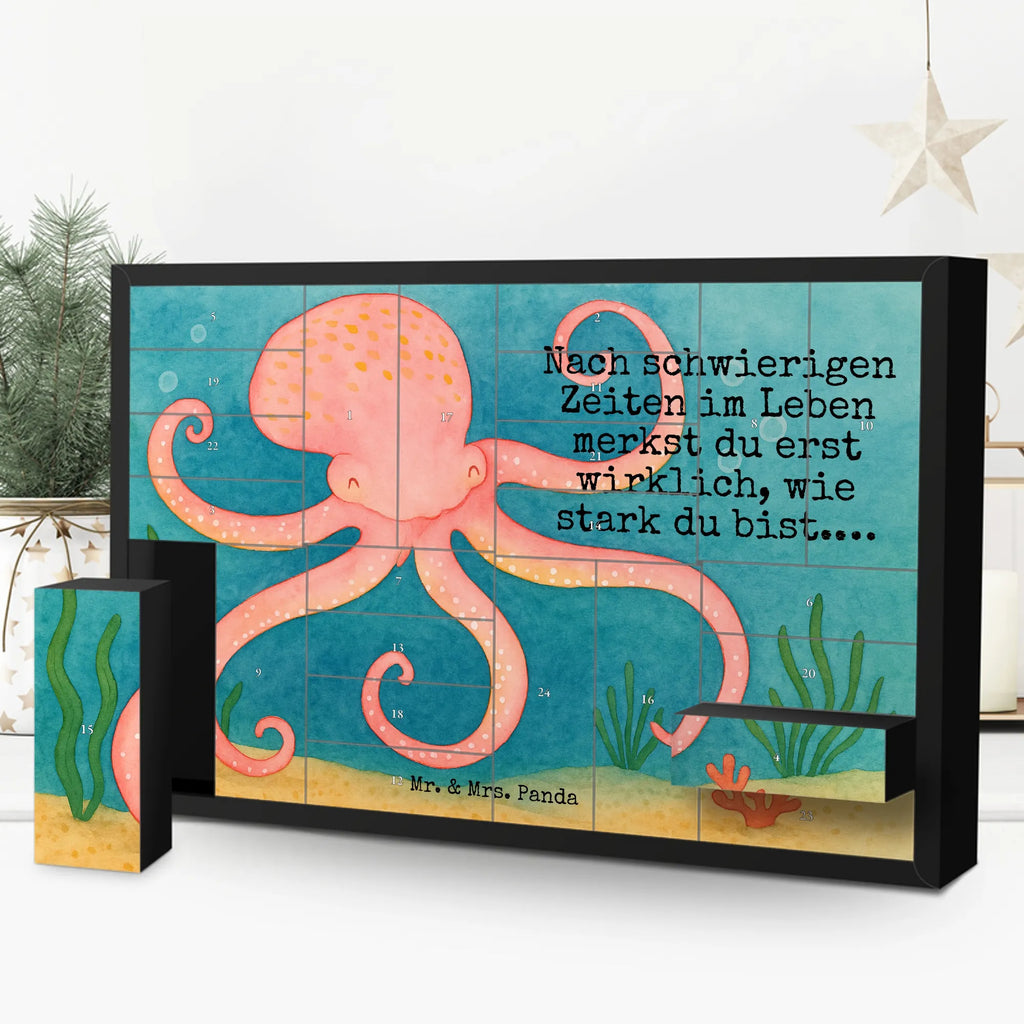 Fillable advent calendar Squid Design card, gift ideas, gifts, small animals, cute, cute animal motives, hand drawn, funny sayings, good mood, special gifts, animal lover, arms, ocean, sea animal, water, squid, octopus