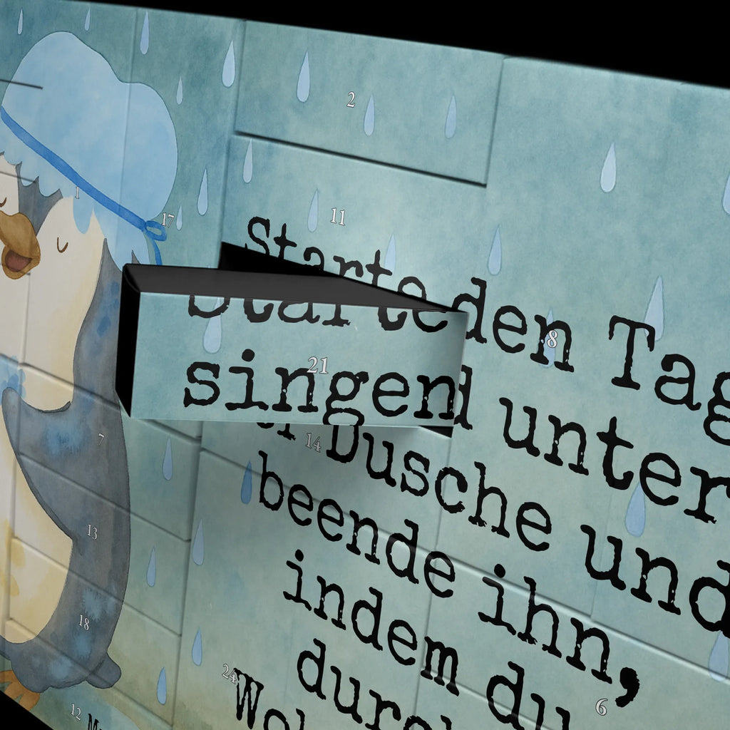 Fillable advent calendar Penguin have a shower Design North Pole, Penguins, shower, being happy, new beginning, new start, penguins, life motto