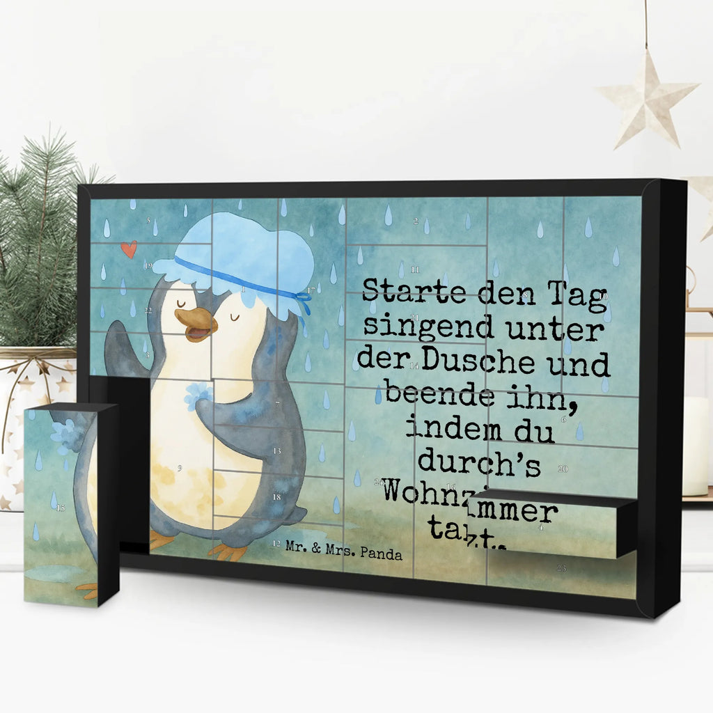 Fillable advent calendar Penguin have a shower Design North Pole, Penguins, shower, being happy, new beginning, new start, penguins, life motto