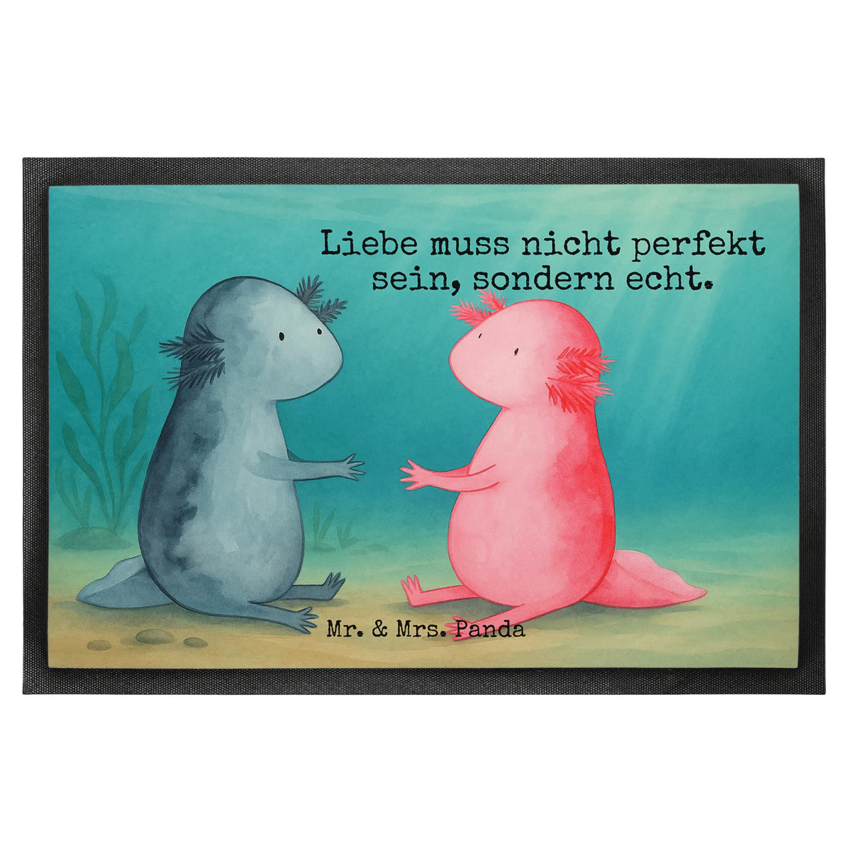 Doormat axolotl Love Design marine animals, salamander, Mexican walking fish, Axelotl, valentine's day, proof of love, tail, anniversary, fiancé, great love, friend, amphibian, husband