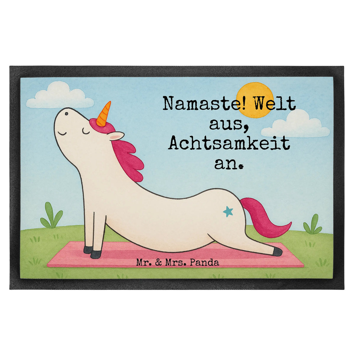 Doormat unicorn yoga Design sports, present, gift, sweet, mindfulness, relaxation